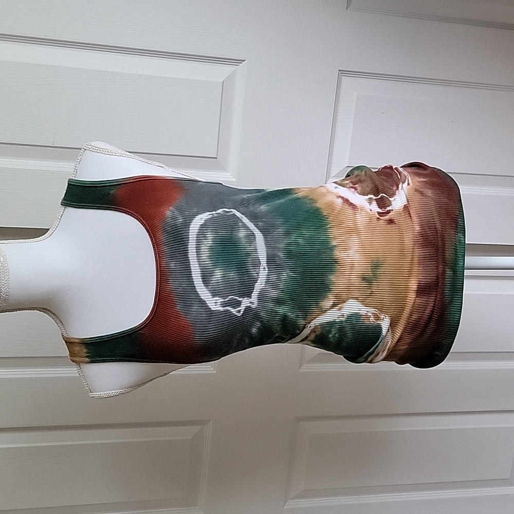 Whimsigoth Earth Tone Autumn Tie Dye Tank Top